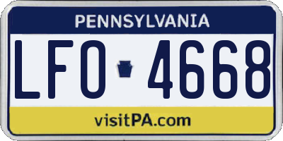 PA license plate LFO4668