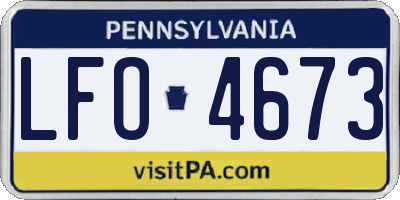 PA license plate LFO4673