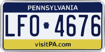 PA license plate LFO4676