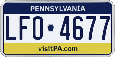 PA license plate LFO4677