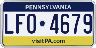 PA license plate LFO4679