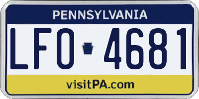 PA license plate LFO4681