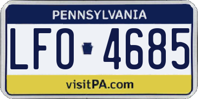 PA license plate LFO4685