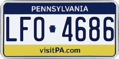 PA license plate LFO4686