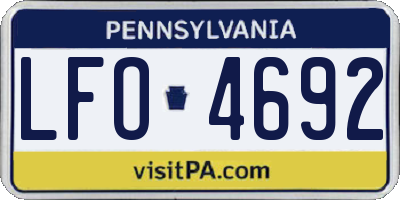 PA license plate LFO4692