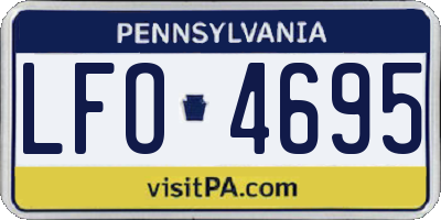 PA license plate LFO4695