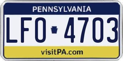 PA license plate LFO4703