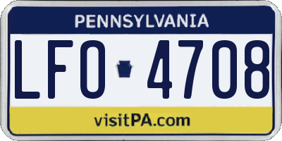 PA license plate LFO4708