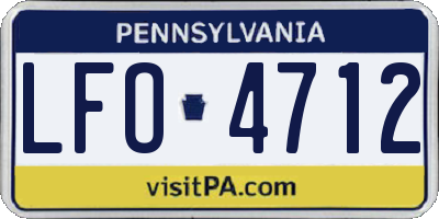 PA license plate LFO4712