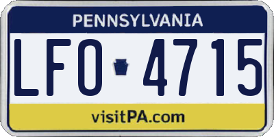 PA license plate LFO4715