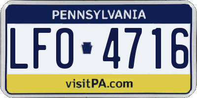 PA license plate LFO4716