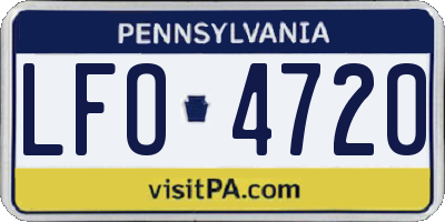 PA license plate LFO4720