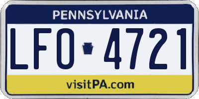 PA license plate LFO4721