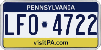 PA license plate LFO4722