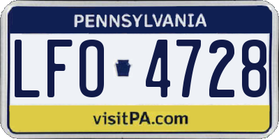 PA license plate LFO4728
