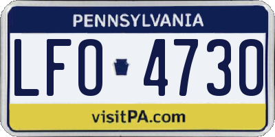 PA license plate LFO4730