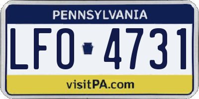 PA license plate LFO4731