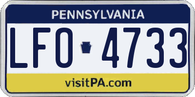 PA license plate LFO4733