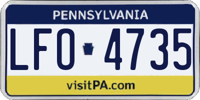 PA license plate LFO4735