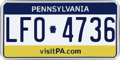 PA license plate LFO4736