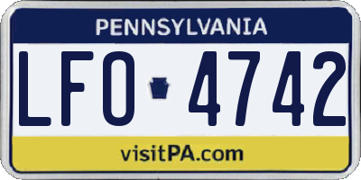 PA license plate LFO4742
