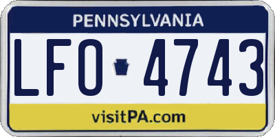 PA license plate LFO4743