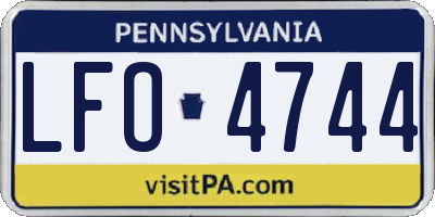 PA license plate LFO4744