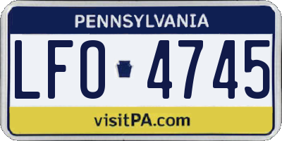 PA license plate LFO4745