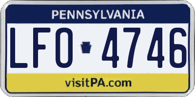 PA license plate LFO4746