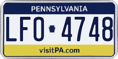 PA license plate LFO4748