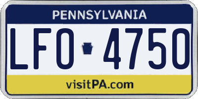 PA license plate LFO4750
