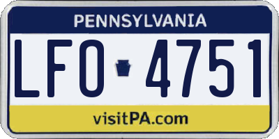 PA license plate LFO4751