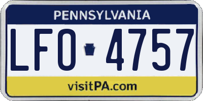 PA license plate LFO4757