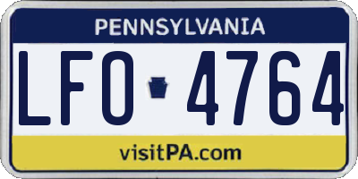 PA license plate LFO4764