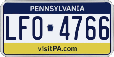 PA license plate LFO4766