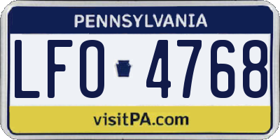 PA license plate LFO4768