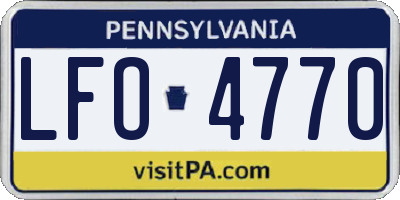 PA license plate LFO4770