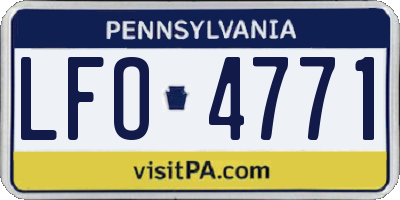 PA license plate LFO4771