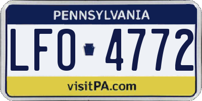 PA license plate LFO4772