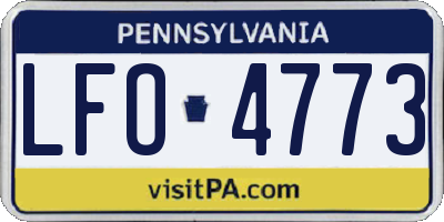 PA license plate LFO4773