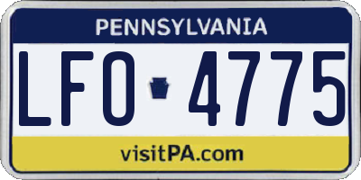 PA license plate LFO4775