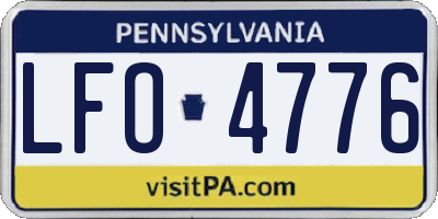 PA license plate LFO4776