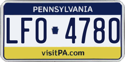 PA license plate LFO4780