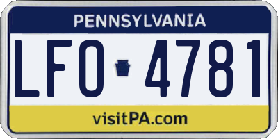PA license plate LFO4781