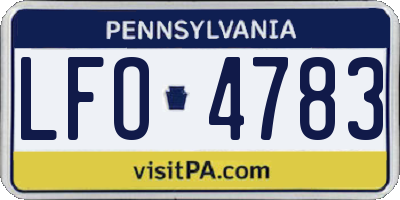 PA license plate LFO4783