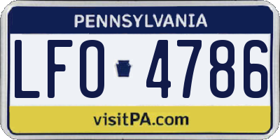 PA license plate LFO4786