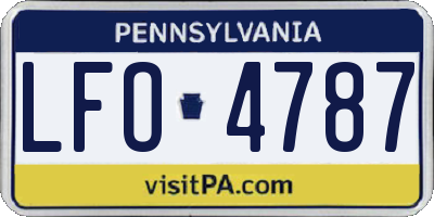 PA license plate LFO4787