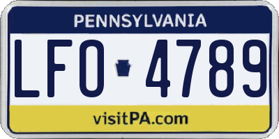 PA license plate LFO4789