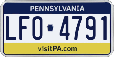 PA license plate LFO4791