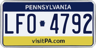 PA license plate LFO4792